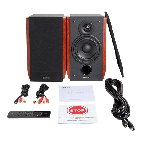 R1700BTs Wireless Bluetooth Bookshelf Speakers With AptX HD And Sub Output 2.0 Studio Monitors Deliver Crisp 66W RMS Sound