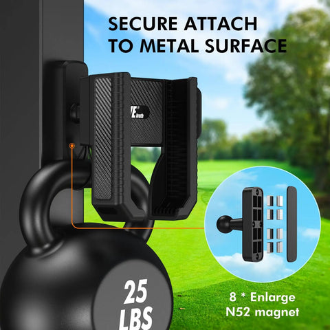 Magnetic Golf Cart Phone Holder Rotatable Mount For iPhone Galaxy And Smartphones Eight N52 Magnets on metal surface