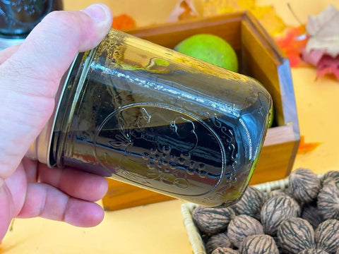 Black Walnut Wood Stain 1 Pint Water Based Non Toxic Low Odor Rich Dark Tone For Cabinets Floors Furniture Eco Friendly Safe Formula in jar.