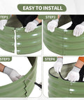 Galvanized Steel Raised Garden Beds Kit Outdoor Two Piece Planter Box Set With Gloves Safe Edge Design Easy Assembly Great For Vegetables Flowers And Herbs 4x2x1Ft Green installation steps