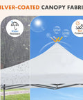 10x10 Ft Pop Up Canopy Tent For Camping Parties And Outdoor Events Easy Up Instant Shelter showing water-resistant and UV protection features