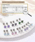 Zero Irritation G23 Titanium Flatback Earrings With Dazzling Cubic Zirconia Studs For Sensitive Ears And Fresh Piercings Butter Smooth Hypoallergenic 5Mm Jewelry on display.