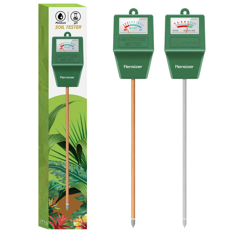 All In One Soil Moisture And pH Meter Kit For Garden Farm And Lawn Care On The Go Portable Digital Plant Probe with easy read dial.