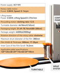 Heavy Duty Automatic Pallet Wrapping Machine With 65 Inch Turntable And 4400 Lbs Capacity showing control panel and orange turntable.