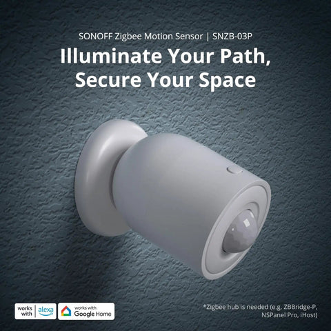 Zigbee Motion Sensor For Home Alert System And Automations 3 Year Battery Life Wireless Motion Detector on textured wall