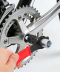 Must Have Bicycle Crank Puller Tool Kit With Wrench And Top Cap demonstrated on bike crank