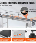 Industrial Grade Motorized Belt Conveyor 59 x 7.8 Inch Stainless Steel Anti Static PVC Belt with Adjustable Speed