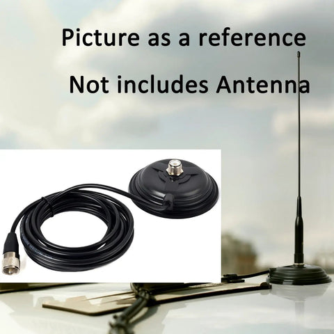 Magnetic Vehicle Antenna Mount With A 4.3 Inch Base And Heavy Duty Hold, 30.8 Lb Pull, with RG58 Coax Cable and PL-259 Connector
