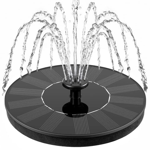 Solar Bird Bath Fountain Pump With Six Nozzles, 1.4W Upgrade, floating solar powered fountain for garden decor and bird baths