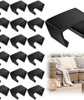 Durable Patio Furniture Clips To Keep Your Outdoor Sofa Locked Tight Without A Sweat Using Heavy Duty Plastic That Snaps Fast, shown in black.
