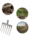 Heavy Duty Steel Digging Fork For Gardening And Farming Soil Loosening Tool with one-piece forged high manganese steel construction
