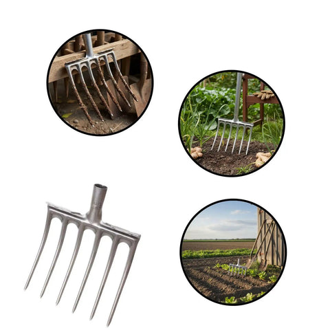 Heavy Duty Steel Digging Fork For Gardening And Farming Soil Loosening Tool with one-piece forged high manganese steel construction