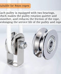 40mm Cable Pulley Wheel With Dual 608 Bearings For Smooth Rope Pulley System In Gyms Or DIY Projects, Clothesline Setup And More, Heavy Duty Pulley Wheel Pack Of Two For Reliable Quiet Performance, with 8mm rope