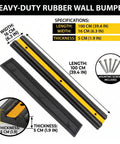 Heavy Duty Rubber Wall Bumper Guards 5 Pack Impact Resistant Loading Dock And Warehouse Safety Shields, 100 cm length