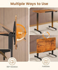 Massive 47 X 24 Inch Electric Standing Desk With 180 Degree Tiltable Mobile Rising Adjustable Height Workstation showing 180 degree rotation and foldable design.