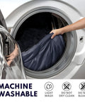 Person placing XXL Winter Sleeping Bag For Adults And Kids Ultra Warm Cozy All Season Camping Gear into washing machine
