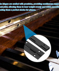 Tough As Nails 36 Inch Continuous Piano Hinge With Mounting Screws 1.5 Inch Open Width Black Coated Steel on piano keys.