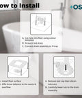 Installation steps for Two Piece PVC Freestanding Tub Drain Kit With Rough In For Easy Installation Asymmetrical Deck Plate