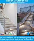 Indoor and outdoor stairs with Dope LED Step Lights 3CCT Dimmable 120-277V For Indoor Outdoor Stairway Lighting IP65 Zinc Alloy