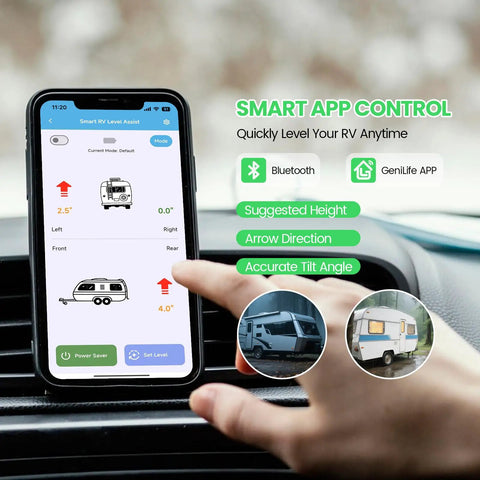 Smart Wireless RV Leveling System With Bluetooth App Controls And LCD Display No Sweat Diy Mount For Campers Trailers And Fifth Wheels Rock Solid Dual Power