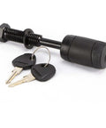 Five Eighth Inch Diameter Threaded Receiver Hitch Lock Pin In Black with Keys, 11 Threads Per Inch, for Trailer Hitches