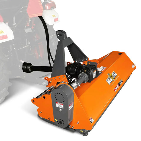 72 Inch Three Point PTO Flail Mower with Eight Inch Left Right Hydraulic Side Shift for 45 85 HP CAT 1 Tractors, side view