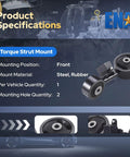 Toyota Front Engine Torque Strut Mount Drop In Ready For Camry 2002 2003 2004 2005 2006 And Solara 2004 2005 2006 2007 2008 2.4L Automatic Transmission Replacement A4204 Front Motor Mount specifications