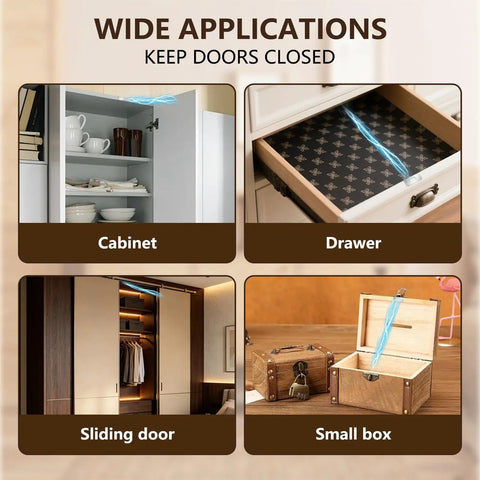 8 Pack Magnetic Cabinet Door Catches No Drill Needed Stainless Steel Drawer Closure for kitchen and bathroom hardware