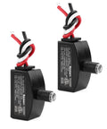 Two 120V Outdoor Dusk To Dawn Photocell Sensor Hard-Wired Post Light Controls with photoelectric switches, wires visible, ETL listed, 2 pack