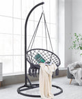 Beefy Heavy Duty Hammock Chair Stand Steel Frame Supports Up To 330 Lbs For Egg Chair Or Swing Chair Indoor Living Room Stand Only Black