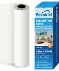 Fast Dry Dye Sublimation Paper Roll 95gsm 24x164ft For Heat Transfer Printing On F570 Printers High Ink Absorption Up To 400 Percent Premium Quality Pro Grade 2 Inch Core US Stock, showing roll and box packaging