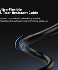 M12 A-Coded 4-Pin Straight Female Shielded Signal And Power Cable showcasing flexibility and tear-resistance