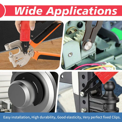 Pro Grade Clip Assortment Kit With Removal And Installation Tool 350 Pcs In Seven Sizes used in various repair settings.