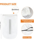 70 Gallon Heavy Duty Dust Collector Bag for Woodworking with transparent window and drawstring, product dimensions indicated