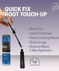 Quick Fix Gray Cover Up For Roots Beards And Brows Light Brown Shade Instant Root Touchup Brush with applicator and box.