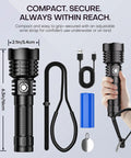 Rechargeable Underwater Dive Light 2000 Lumens IP68 Flashlight For Night Dives, flashlight in hand with accessories