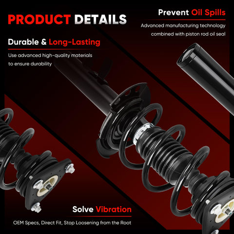 Front Complete Strut Assembly Two Piece Kit For Ford Focus 2013 2018 Quick Struts Replacement With 172907 172908