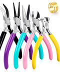Colorful 5 Piece Jewelry Pliers Set For Beading And Wire Wrapping Handy Jewelry Making Tools Kit With Needle Nose Pliers