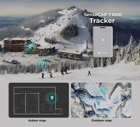 T1000A GPS Tracker With Temperature Light Motion Sensors LoRaWAN Bluetooth And WiFi GNSS Indoor Outdoor Positioning
