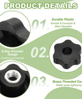 Heavy Duty Plastic Clamping Knobs Set With Brass Core, M10 Female Thread, Knurled Hexagon Star Knobs, 1.9 Inch, Product Details