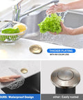 Dual Outlet Garbage Disposal Air Switch Kit Sink Top On Off Button UL Listed Champagne Bronze with thicker plating design
