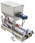 Heavy Duty Kickass Dual Nozzle Paste Filling Mixer With Auto Stirring 80 Liter Hopper And Pneumatic Trigger Switch for creams and oils