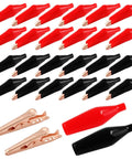 Insulated Copper Gator Clips 24 Pack for Electrical Testing Red and Black Crocodile Clamps 27mm Length with 6mm Jaw