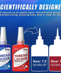 Blue and red heavy duty thread locker kit, 50ml each.