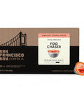 Fog Chaser Medium Dark Roast K Cup Compatible Coffee Pods 80 Count Single Serve Compostable Pods with packaging