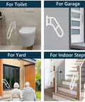 Heavy Duty Solid As A Nail U Shape Hand Rails For Outdoor Steps And Elderly Safety Rated Up To Eight Hundred Pounds wall mount grab bar in various locations.