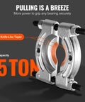 14 Piece Bearing Puller Kit With 5 Ton Capacity showing knife-like taper design for secure bearing grip.
