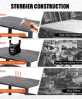 Comparison image showing Rock Solid Thirty Six By Twenty Four Welding Table With Five Eighths Grid Holes and Twelve Hundred Pound Beast Mode Capacity for durability.