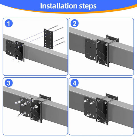 Installation steps for Heavy Duty Spare Tire Mount Bracket for Trailers and Carriers, 300 lb capacity, bolt patterns 4 to 5.5 in.