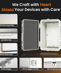 Heavy Duty IP66 Waterproof Junction Box With Clear Hinged Window Pc Abs Shell Built Like A Tank Outdoor Electrical Enclosure For Router Shop And Tough Projects showing detailed features and components.